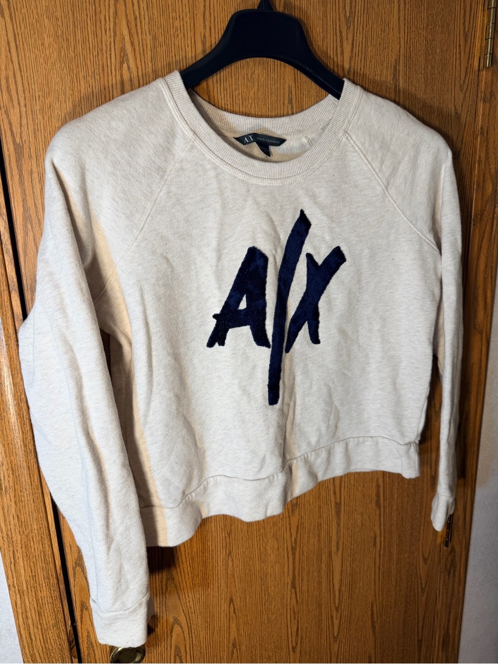 A|X Crewneck Sweatshirt with Navy Logo - Picture 3 of 6